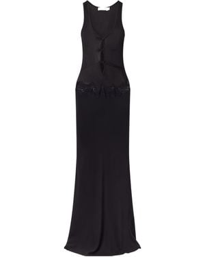 Christopher Esber Verner Cut-Out Ribbed-Detail Lace-Trimmed Jersey Midi Dress - Black