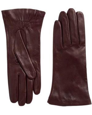 TOTEME Leather Gloves Bordeaux - Purple