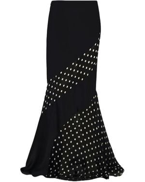 Nina Ricci Polka Dot-Pattern Maxi Skirt - Black