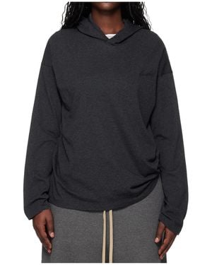 Fear Of God Holiday Embroidered Classic Fit Long Sleeve Hoodie - Black