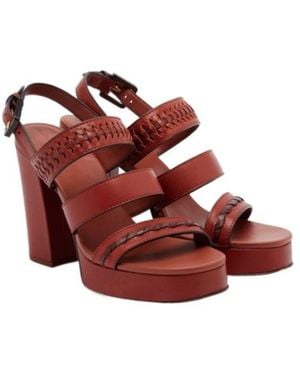 Zimmermann Woven Platform Sandals - Red