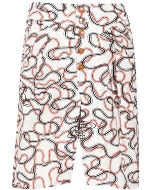 Vivienne Westwood Romario Wiggle Bermuda Shorts - White