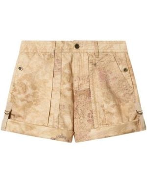 Isabel Marant Calissy Pleated Bermuda Shorts - Natural