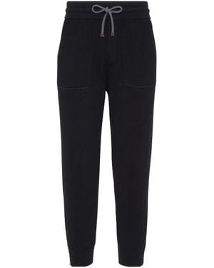 Brunello Cucinelli Knitted Track Trousers - Black