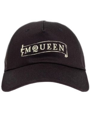 McQueen Logo Embroidered Baseball Cap - Black
