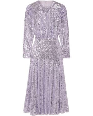 RIXO London Long-Sleeved Dress - Purple