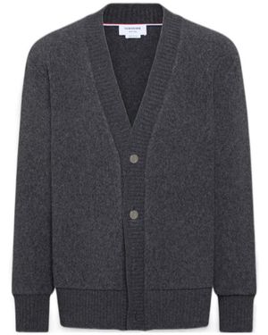 Thom Browne Long-Sleeved V-Neck Cardigan - Blue