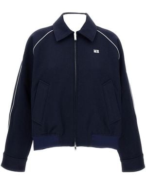 Wales Bonner Full-Zip Jacket With A Pointed Collar - Blue