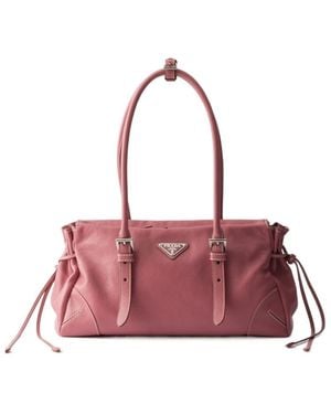 Prada Karin Medium Antiqued Leather Tote Bag - Pink