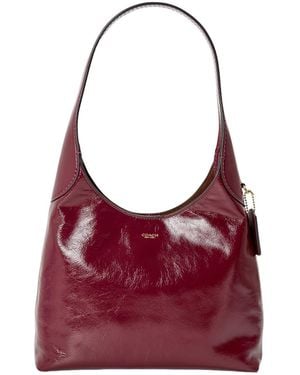 COACH Patent Leather Hobo Bag - Red