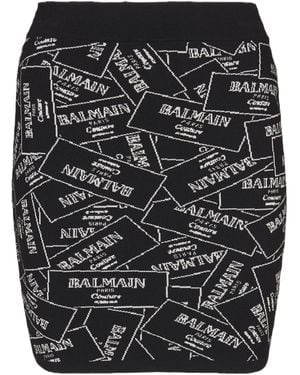 Balmain Jacquard Skirt - Black