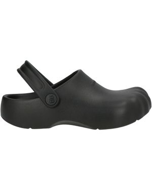 Balenciaga Classic Roundtoe Rubber Slippers - Black