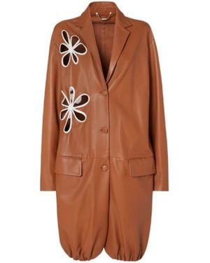 Fendi Floal Cut-Out Detailed Overcoat - Brown