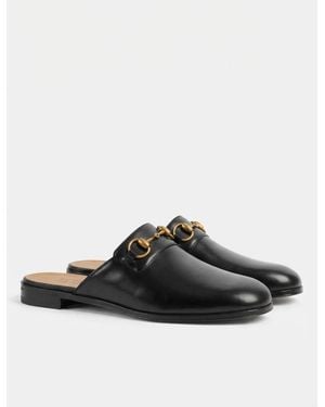 Gucci Horsebit Leather Slippers - Black
