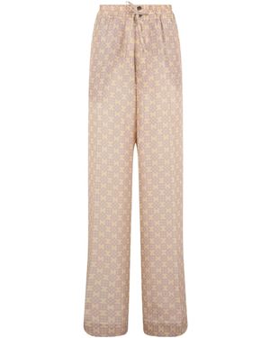 Dries Van Noten Printed Wide-Leg Trousers - Natural
