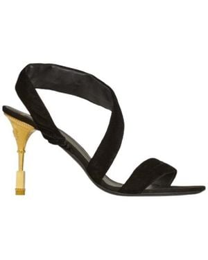 Balmain Open-Toed High-Heeled Sandals - Black