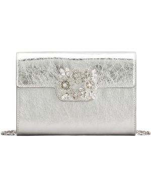 Roger Vivier Efflorescence Mini Clutch Bag - Grey