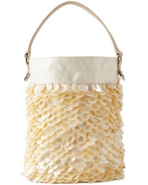 STAUD Lila Mini Embellished Shoulder Bag - Natural