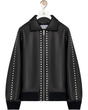 Loewe Stud Embellished Bomber Jacket - Black