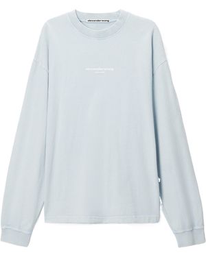 Alexander Wang Logo Print Long Sleeve Tee - White