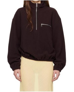 Rier Tourbe Wool Half-Zip Sweatshirt - Red