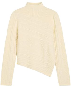 STAUD Sidney Cable-Knit Wool-Blend Jumper - Natural