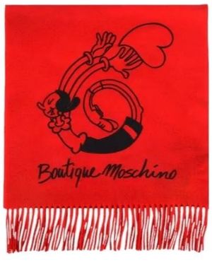 Moschino Fringed Scarf - Red