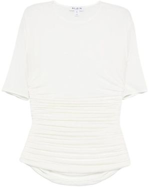 Alaïa Alaïa Gather Detailed Jersey T-Shirt - White