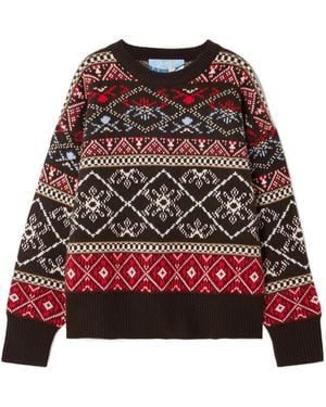 arch4 Snowmass Fair Isle Cashmere Sweater - Red