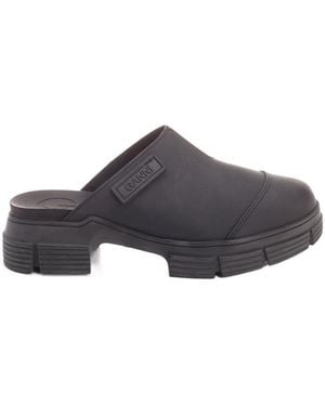 Ganni Recycled Rubber City Mules - Gray