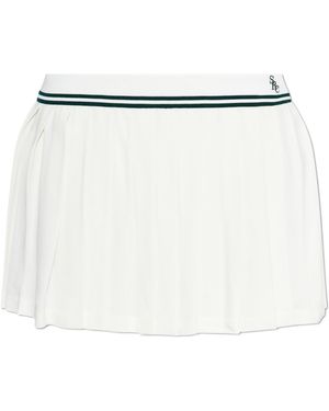 Sporty & Rich Pleated Midi Skirt - White