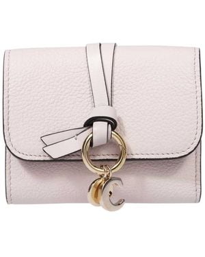 Chloé Chloé Logo Plaque Tri-Fold Wallet - White