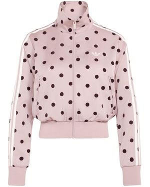 adidas Originals Polka Dot Zip-Up Cropped Jacket - Pink