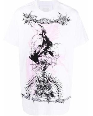 Givenchy Gothic Print Crewneck T-Shirt - White
