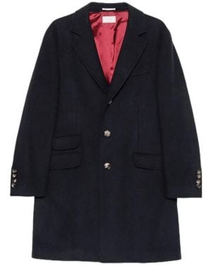 Brunello Cucinelli Collared Long-Sleeved Coat - Blue