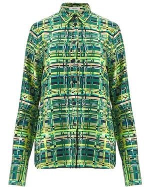 Ferragamo Ferragamo Checked Satin Shirt - Green