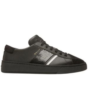 Bally Low-Top Lace-Up Leather Trainers - Black
