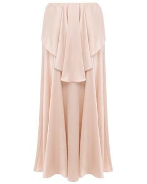 Chloé Draped Washed Silk Satin Maxi Skirt - Pink