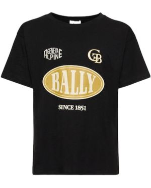 Bally Logo Cotton T-Shirt - Black