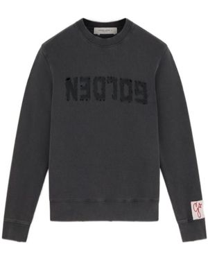 Golden Goose Logo Printed Crewneck Sweatshirt - Grey