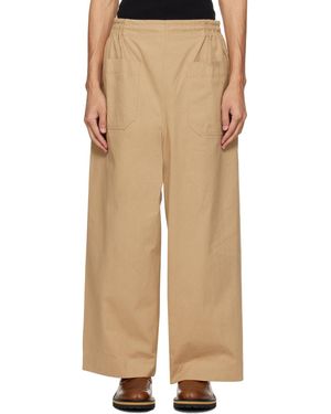 Hed Mayner Cotton Wide-Leg Pants - Natural