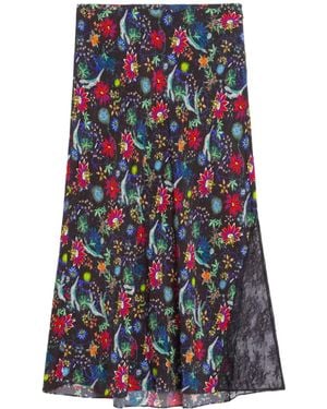Zadig & Voltaire Ink Printed Midi Skirt - Black