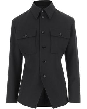 Bottega Veneta Button-Up Shirt Jacket - Black