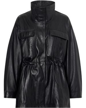 Rohe Gathered Leather Jacket - Black