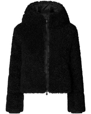 Save The Duck Casual Jacket With Hood And Zipper - Black