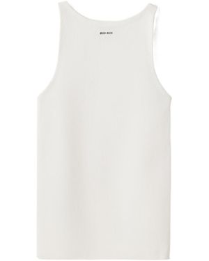 Miu Miu Crewneck Knitted Top - White