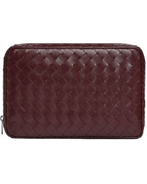 Bottega Veneta Intrecciato Medium Zipped Organising Pouch - Purple