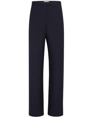 KHAITE Borden High-Waist Slim Trousers - Blue