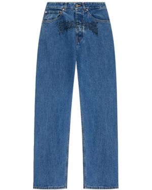 Vetements Graphic-Print Jeans - Blue