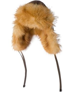 Miu Miu Technical Fabric And Faux Fur Trapper Hat - White